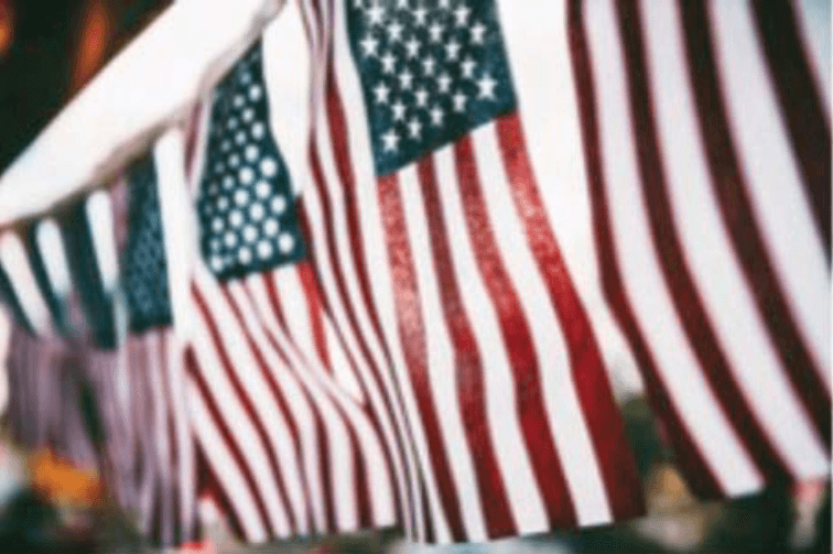 Photo of American flags, a symbol of America and Americanism