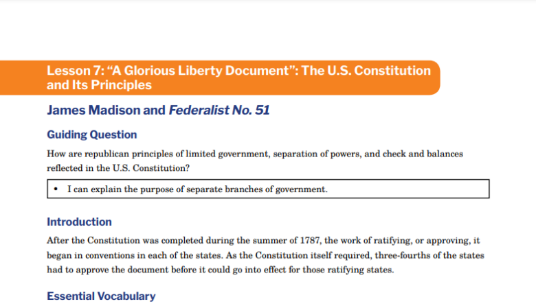 federalist essay 51 summary