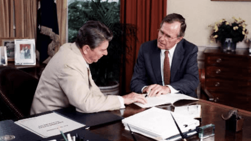 Ronald Reagan and George HW Bush