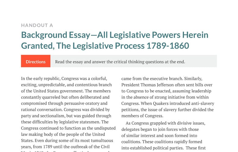 legislative process essay