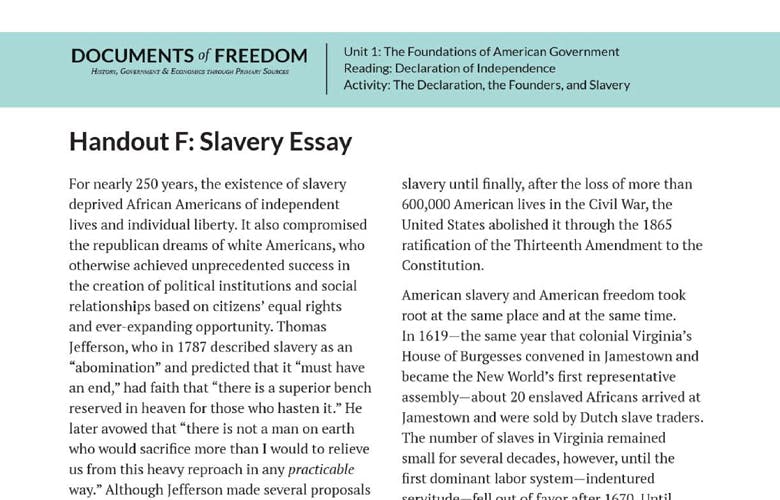 essay for slavery