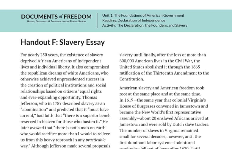 essay for slavery