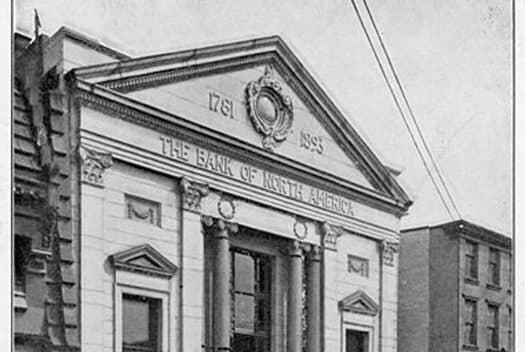 A photograph of a bank building.