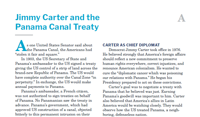 Presidents and the Constitution Handout A Jimmy Carter and the Panama Canal Treaty