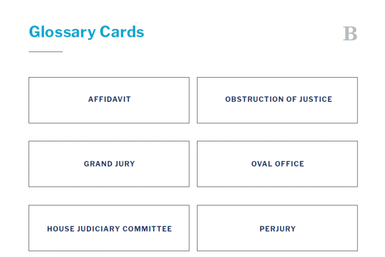 Presidents and the Constitution Handout B Glossary Cards (The Impeachment of Bill Clinton)
