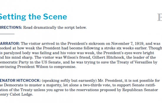Presidents and the Constitution Handout B Setting the Scene (Treaty of Versailles)