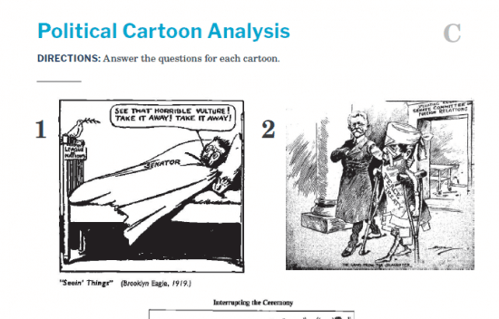 Presidents and the Constitution Handout C Political Cartoon Analysis (Treaty of Versailles)