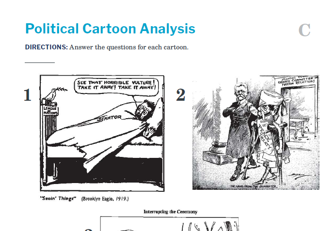 Presidents and the Constitution Handout C Political Cartoon Analysis (Treaty of Versailles)