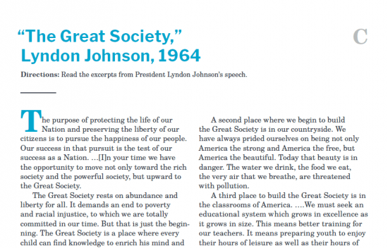 Presidents and the Constitution Handout C The Great Society Lyndon Johnson 1964