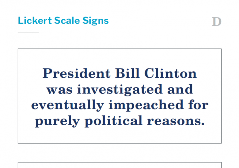 Presidents and the Constitution Handout D Lickert Scale Signs (The Impeachment of Bill Clinton)