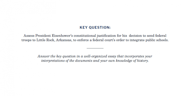 Presidents and the Constitution Key Question Essay Prompt (Little Rock Crisis)