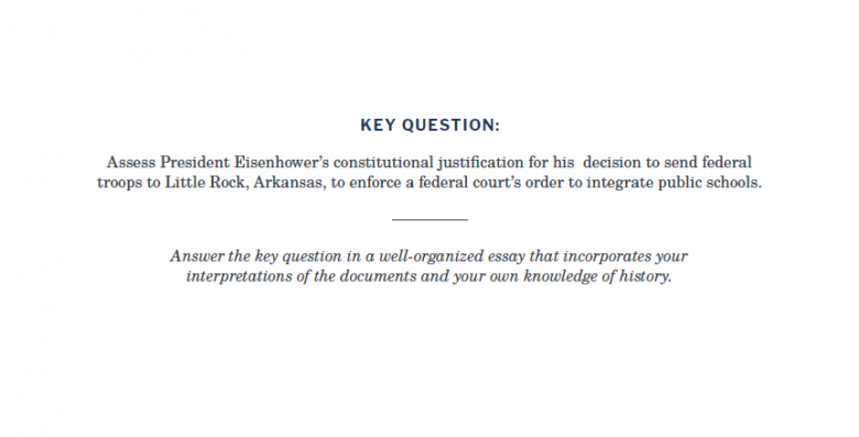 Presidents and the Constitution Key Question Essay Prompt (Little Rock Crisis)