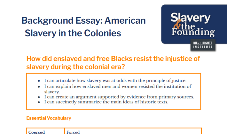 short essay about slavery