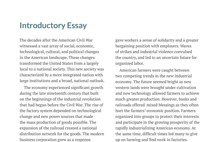 introduction for gilded age essay