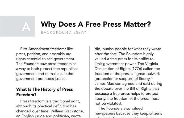 essay about freedom of the press