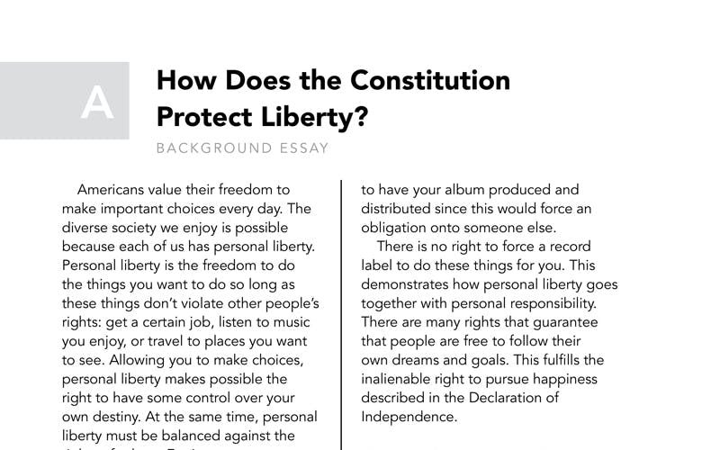 personal constitution essay